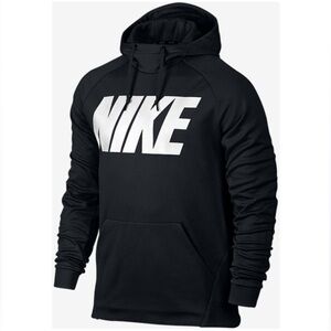 Nike Hooded Black Logo Sweatshirt Mens Size Large
